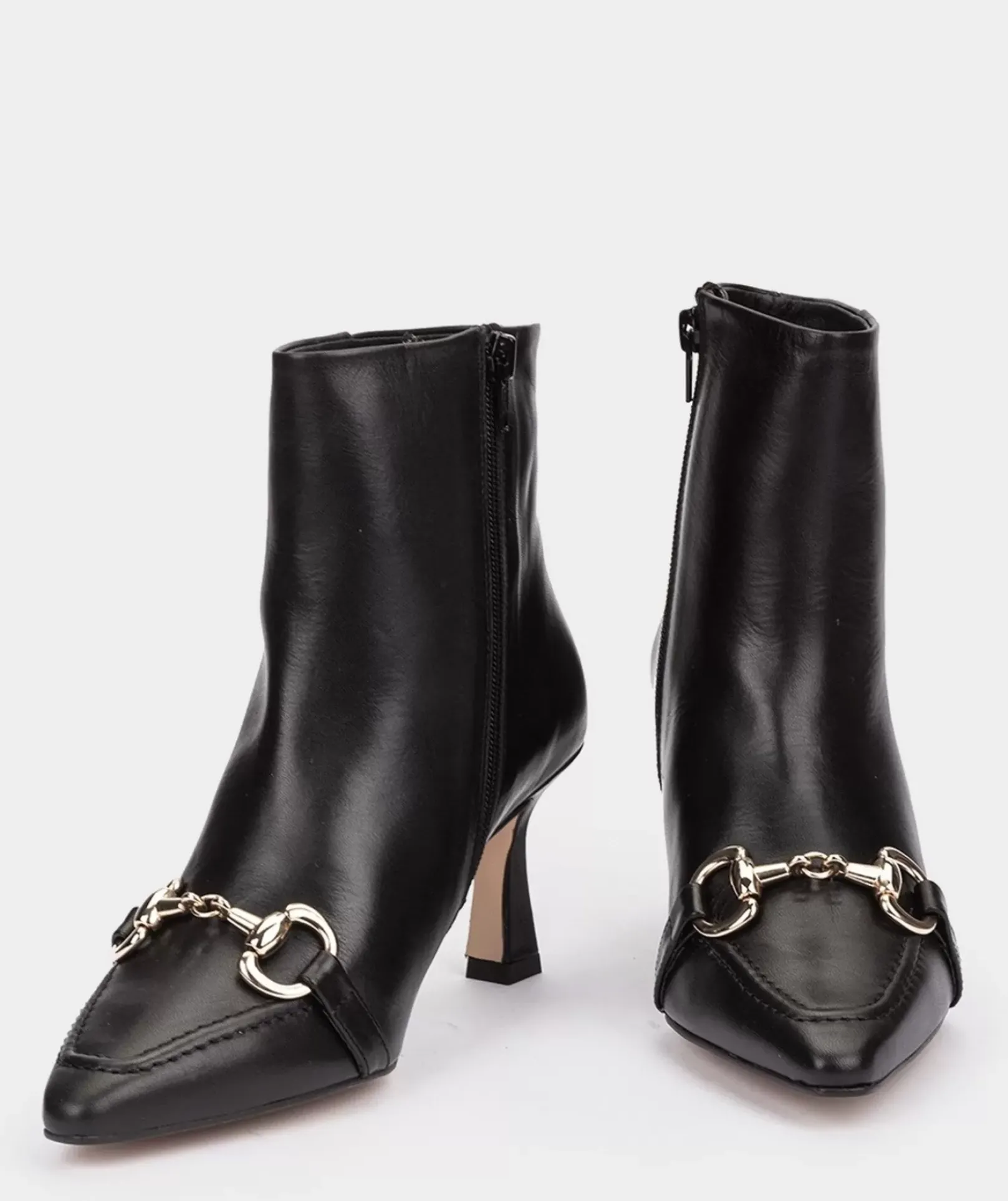 Chaussure Pedro Miralles Bottines En Cuir Avec Talon Et Embellissement Seta Negro
