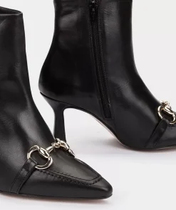 Chaussure Pedro Miralles Bottines En Cuir Avec Talon Et Embellissement Seta Negro