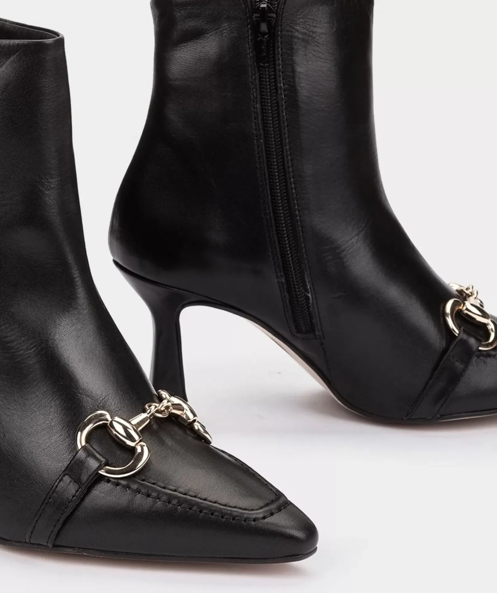 Chaussure Pedro Miralles Bottines En Cuir Avec Talon Et Embellissement Seta Negro