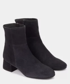 Chaussure Pedro Miralles Bottines En Cuir De Couleur Bleues Marines Velour Navy