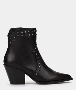 Chaussure Pedro Miralles Bottines En Cuir De Couleur Noire Seta Negro