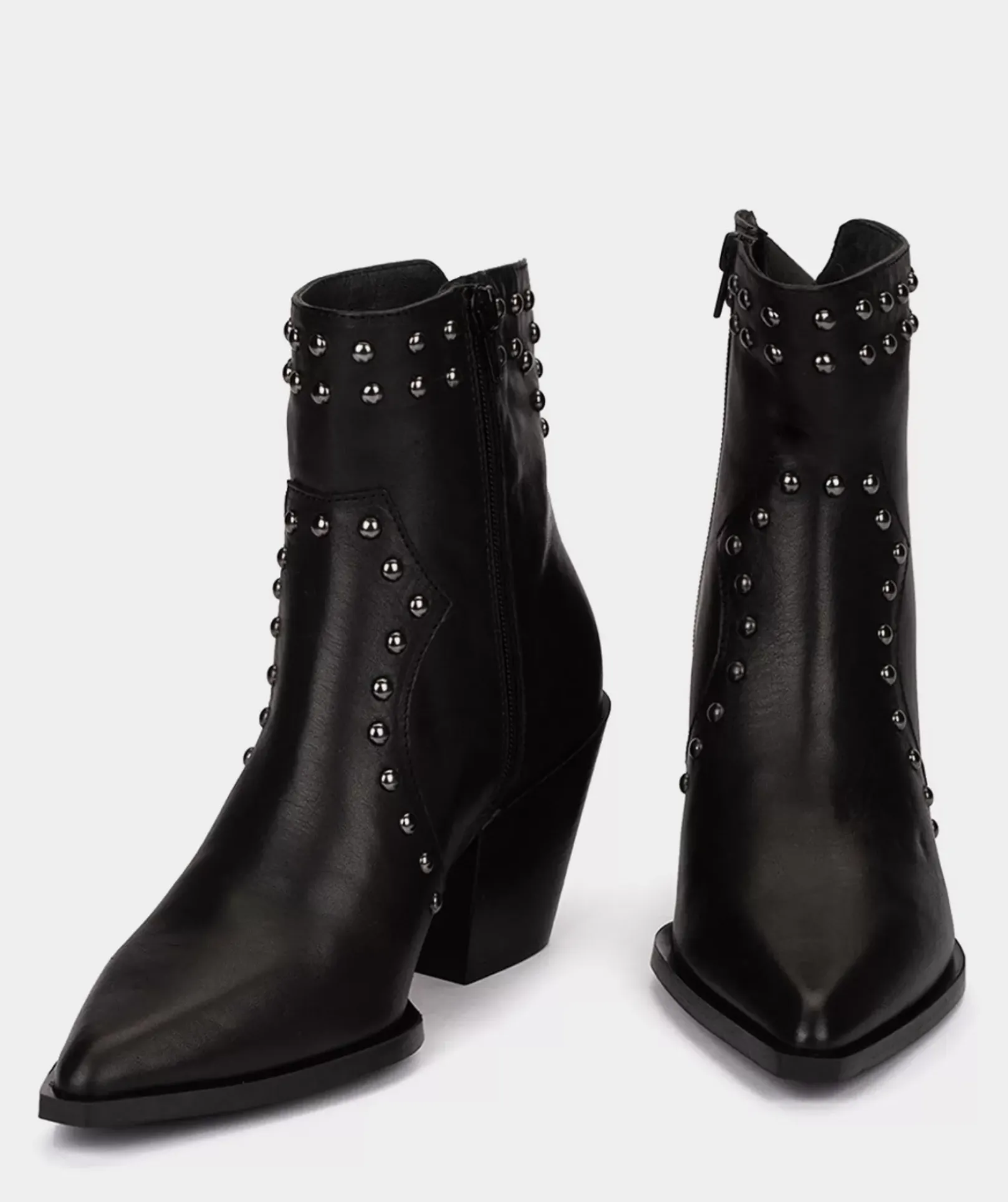 Chaussure Pedro Miralles Bottines En Cuir De Couleur Noire Seta Negro