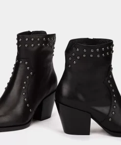 Chaussure Pedro Miralles Bottines En Cuir De Couleur Noire Seta Negro