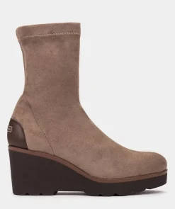 Chaussure Pedro Miralles Bottines En Cuir Elastique. Ante Strech Taupe