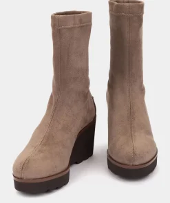 Chaussure Pedro Miralles Bottines En Cuir Elastique. Ante Strech Taupe