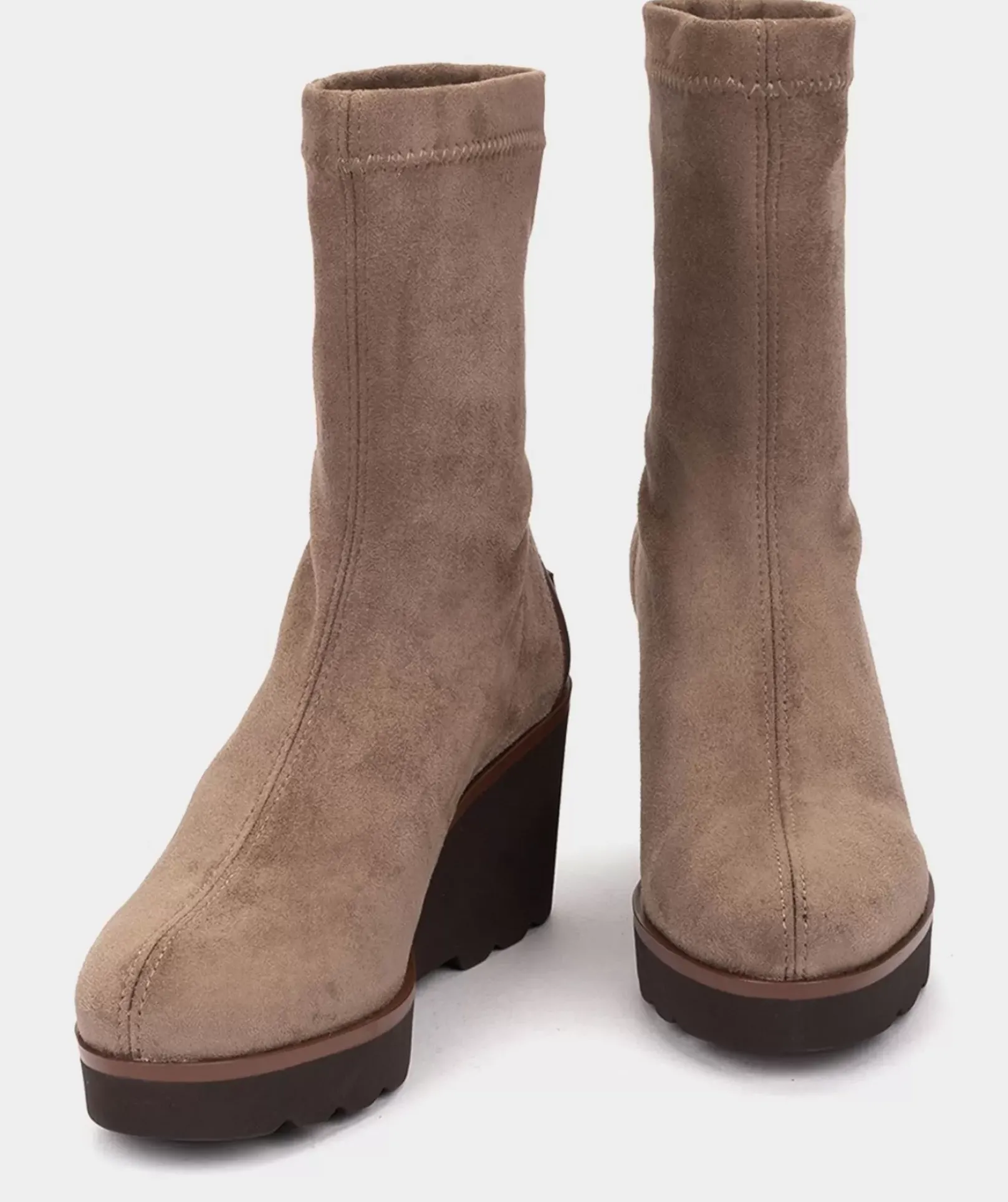 Chaussure Pedro Miralles Bottines En Cuir Elastique. Ante Strech Taupe