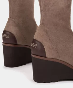Chaussure Pedro Miralles Bottines En Cuir Elastique. Ante Strech Taupe