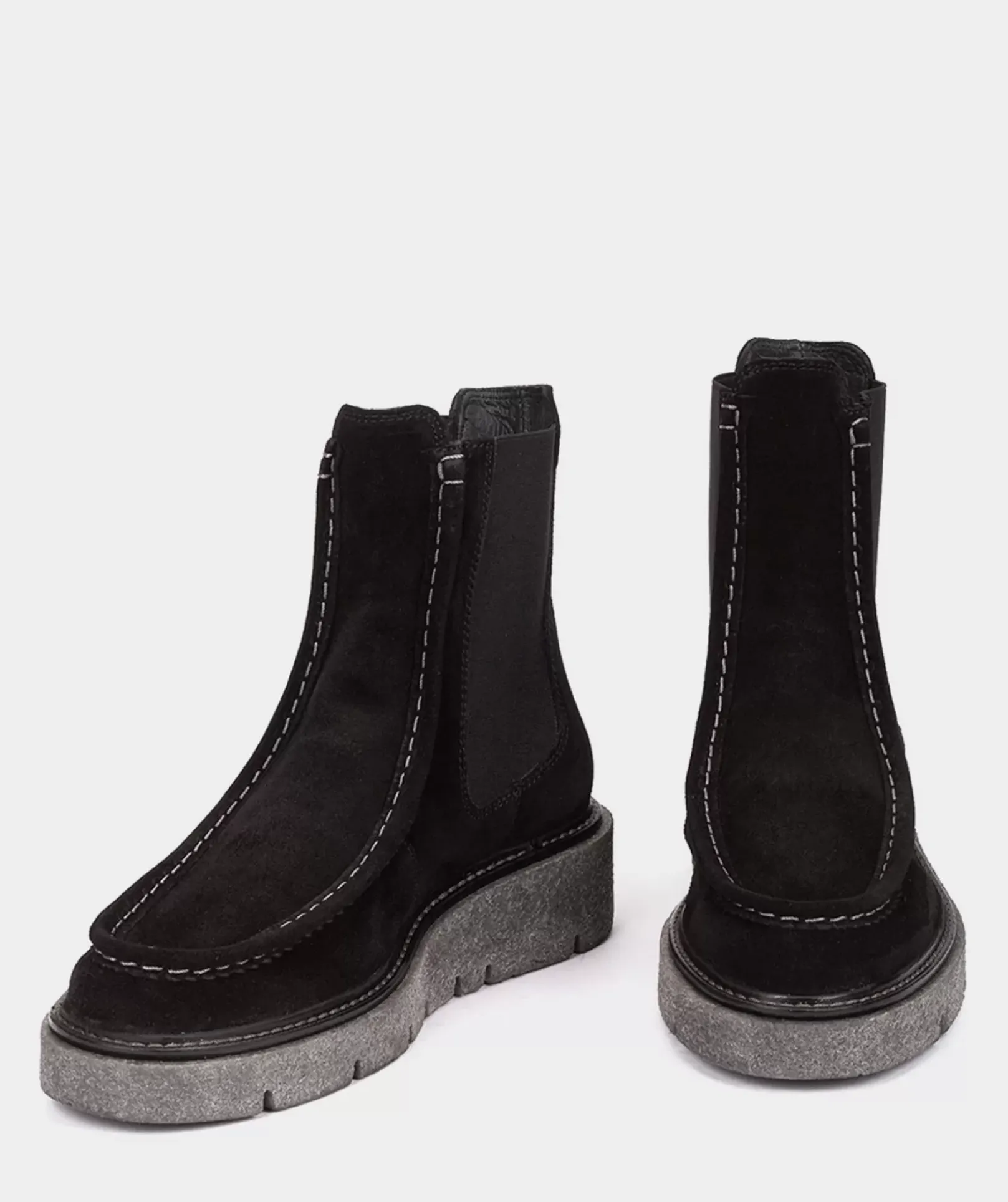 Chaussure Pedro Miralles Bottines En Cuir Fendu Avec Cotes Elastiques Noirs Velour Negro