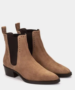 Chaussure Pedro Miralles Bottines En Cuir Fendu De Couleur Marron Velour Birra