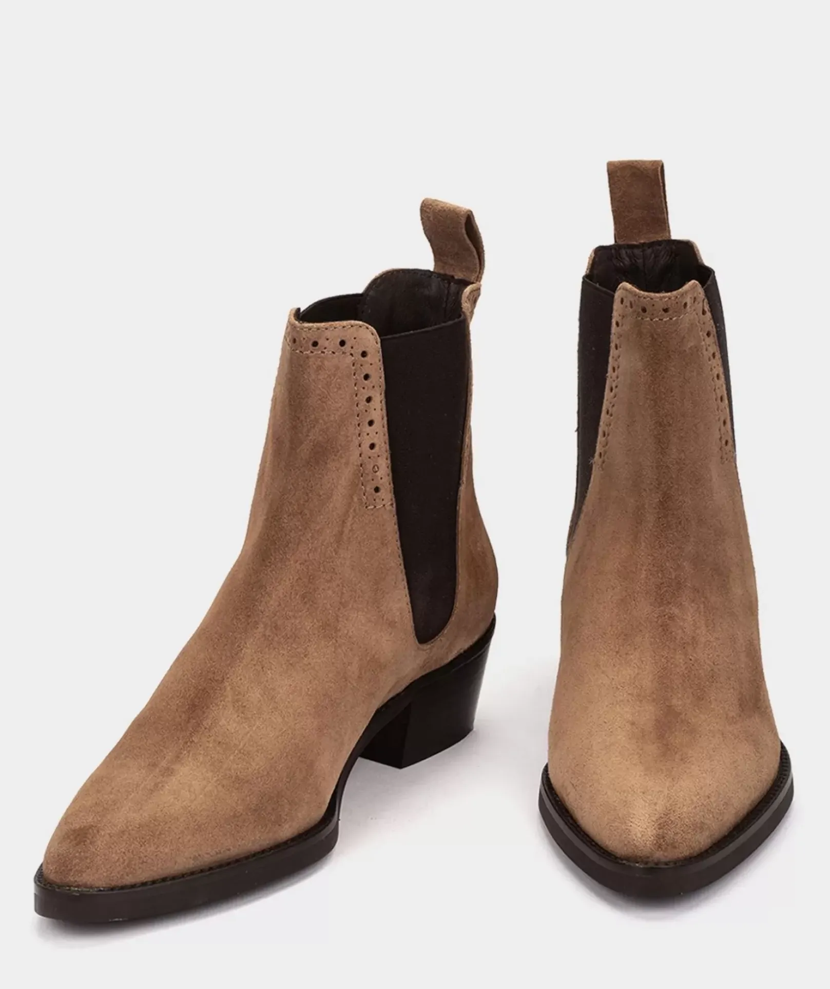 Chaussure Pedro Miralles Bottines En Cuir Fendu De Couleur Marron Velour Birra