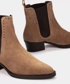 Chaussure Pedro Miralles Bottines En Cuir Fendu De Couleur Marron Velour Birra