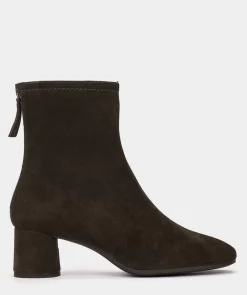 Chaussure Pedro Miralles Bottines En Cuir Fendu De Couleur Vert Fonce Velour Thime
