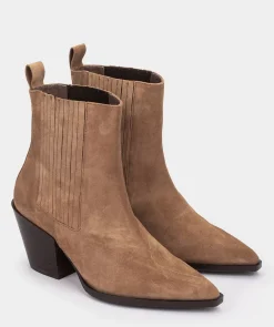 Chaussure Pedro Miralles Bottines En Cuir Fendu De Couleur Cuir Velour Birra