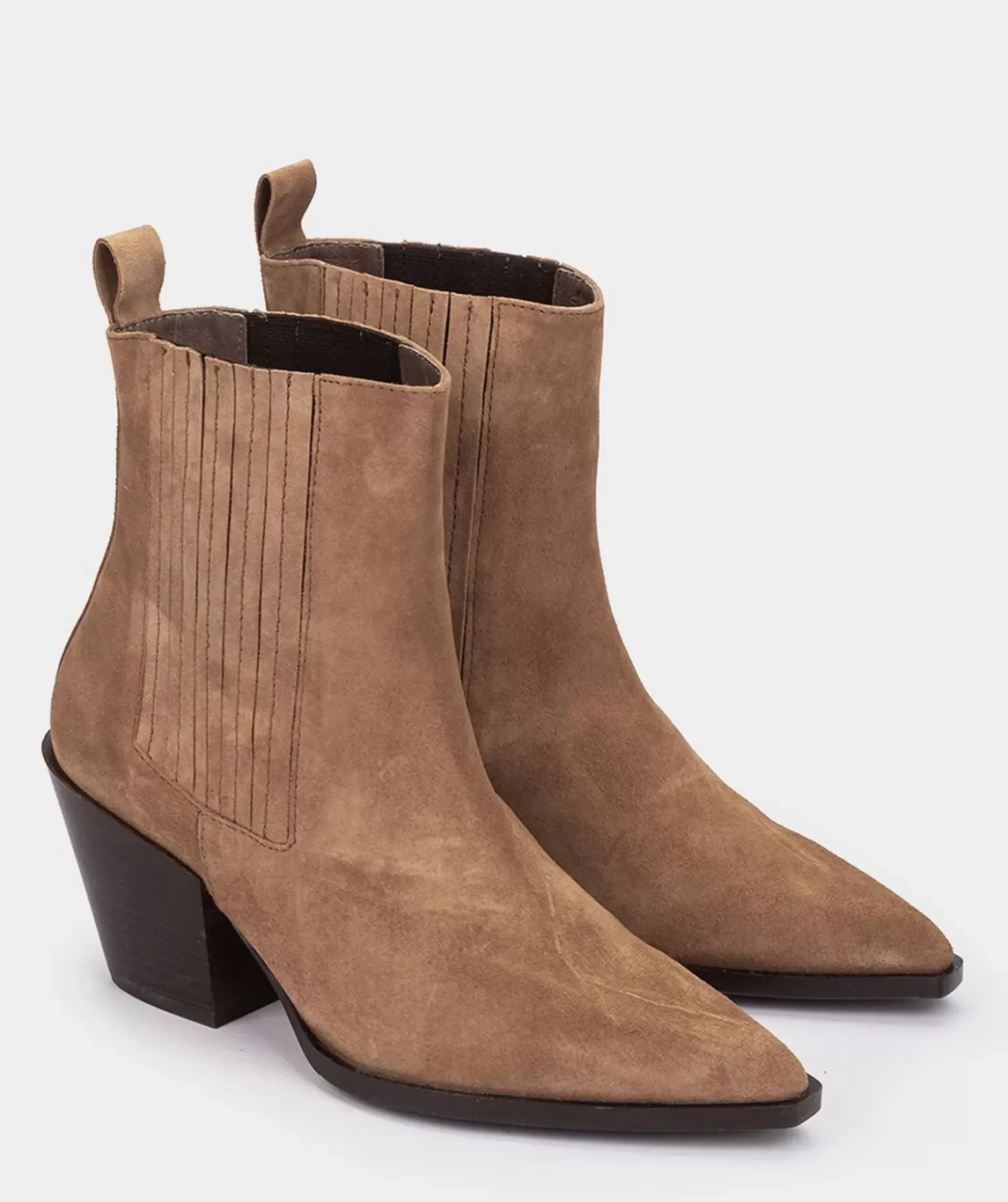 Chaussure Pedro Miralles Bottines En Cuir Fendu De Couleur Cuir Velour Birra