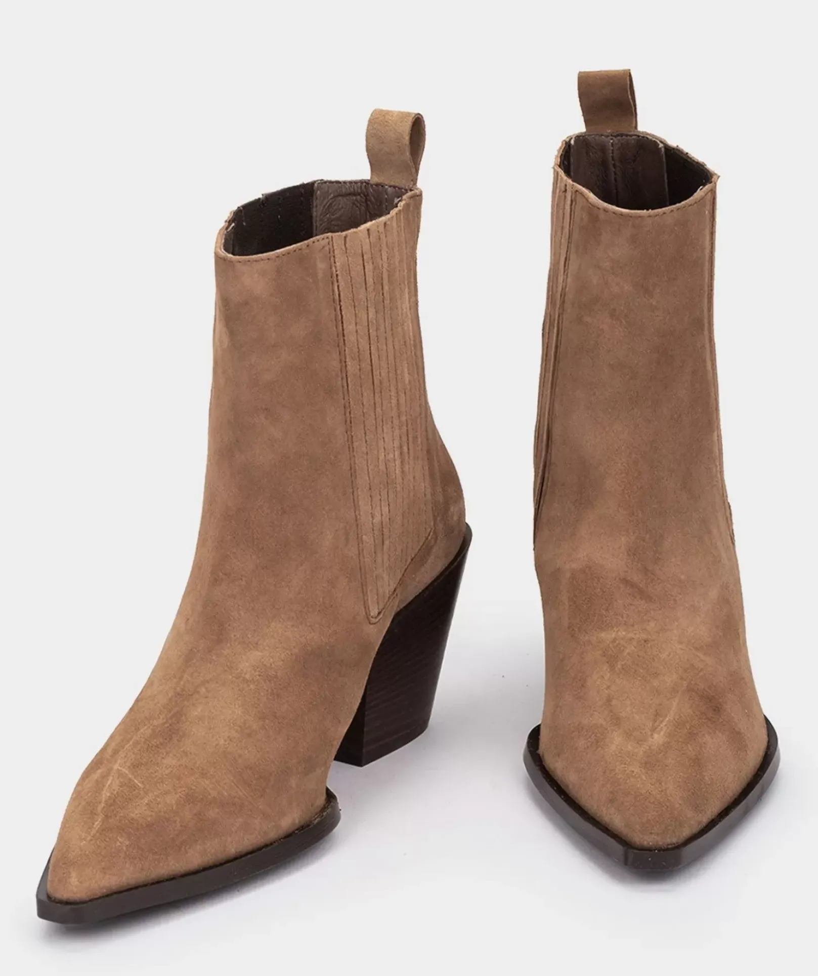 Chaussure Pedro Miralles Bottines En Cuir Fendu De Couleur Cuir Velour Birra