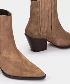 Chaussure Pedro Miralles Bottines En Cuir Fendu De Couleur Cuir Velour Birra