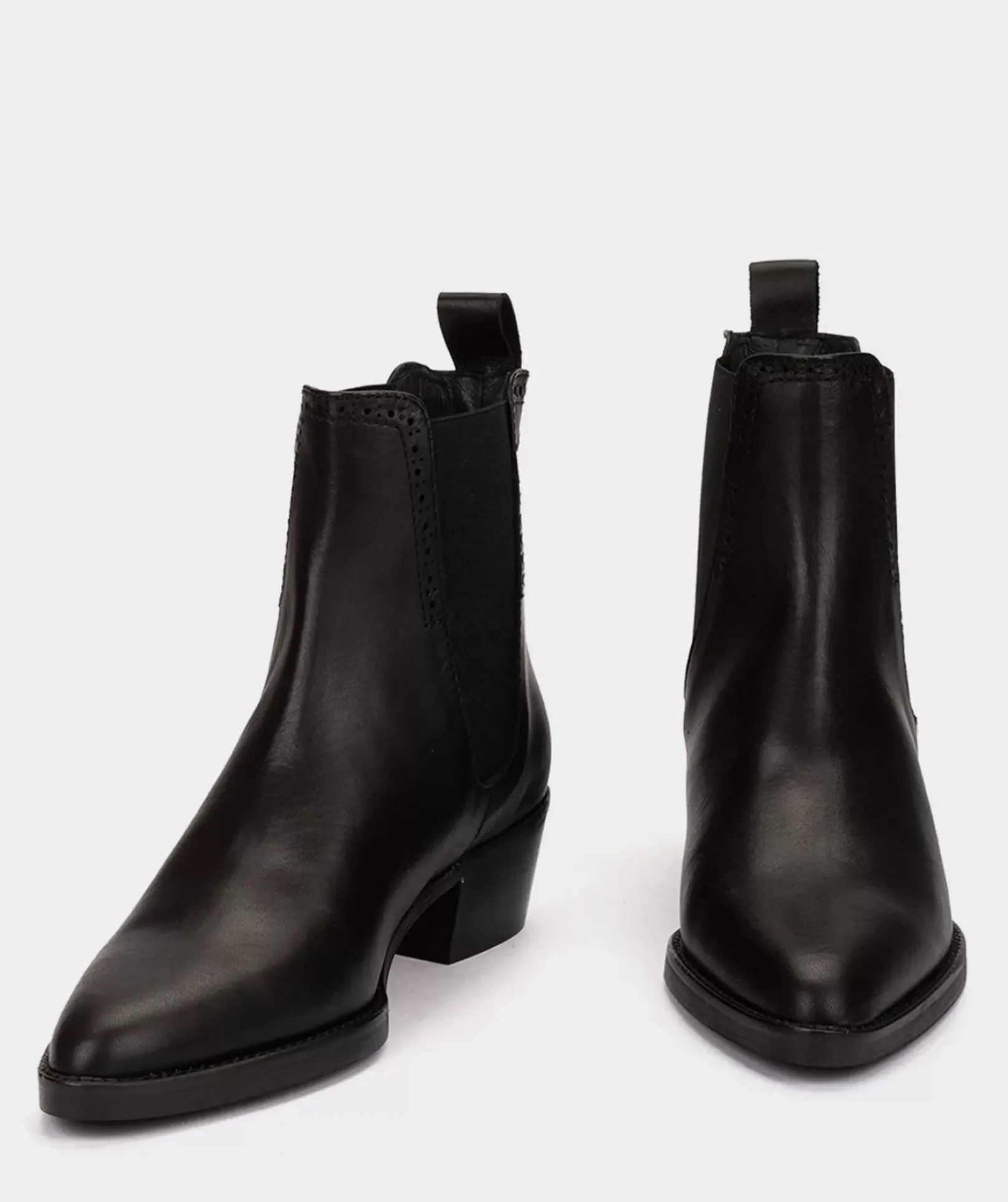 Chaussure Pedro Miralles Bottines En Cuir Fendu De Couleur Noire Seta Negro