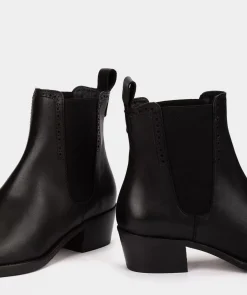 Chaussure Pedro Miralles Bottines En Cuir Fendu De Couleur Noire Seta Negro