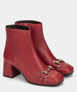 Chaussure Pedro Miralles Bottines En Cuir Rouge Seta Bally