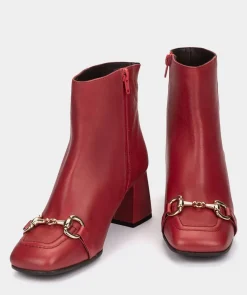 Chaussure Pedro Miralles Bottines En Cuir Rouge Seta Bally