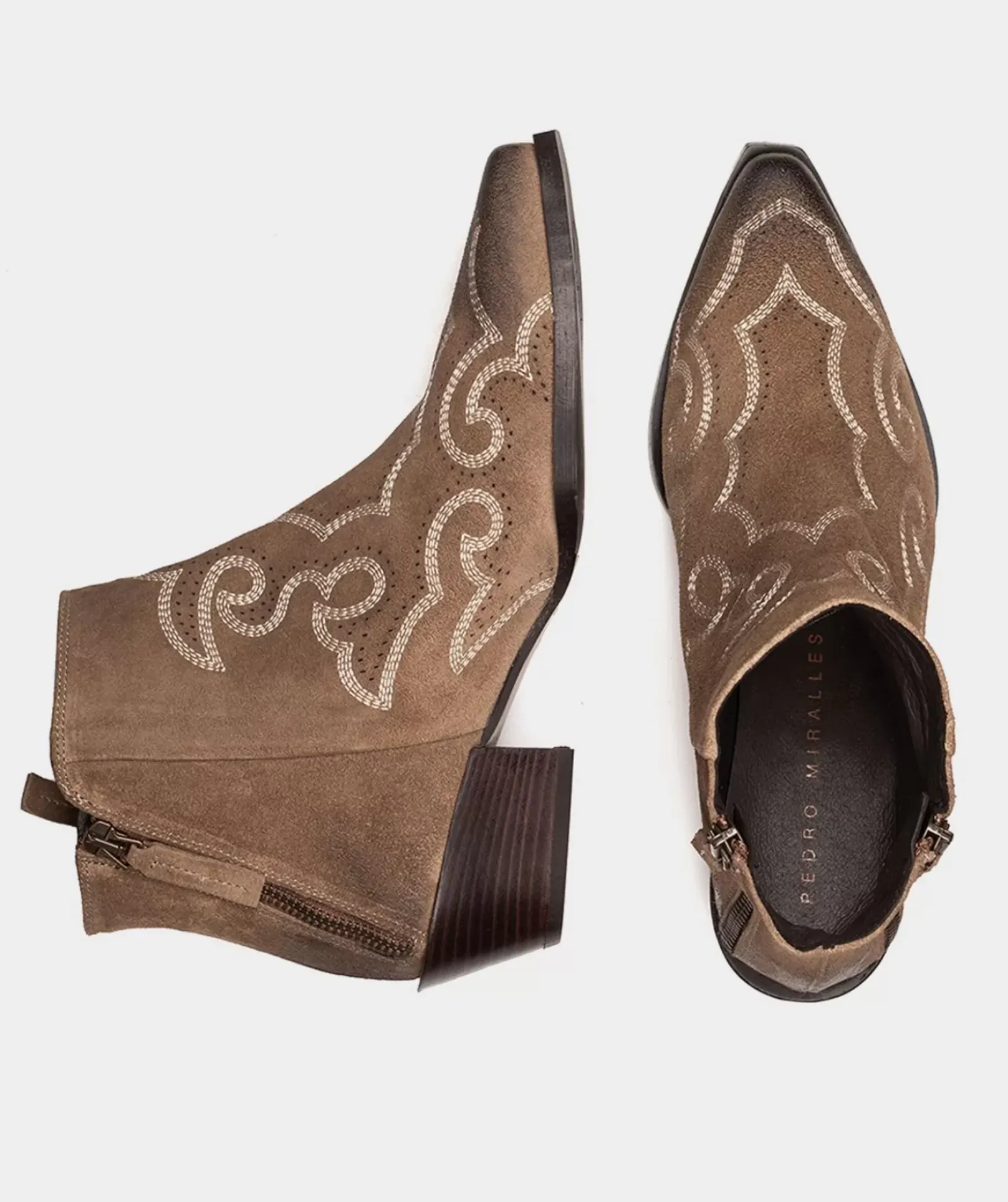 Chaussure Pedro Miralles Bottines En Cuir Suede A Effet Huile De Couleur Camel Cortina Oil Camel