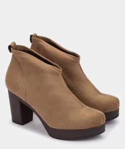 Chaussure Pedro Miralles Bottines En Cuir Vegan. Ante Strech Tabaco