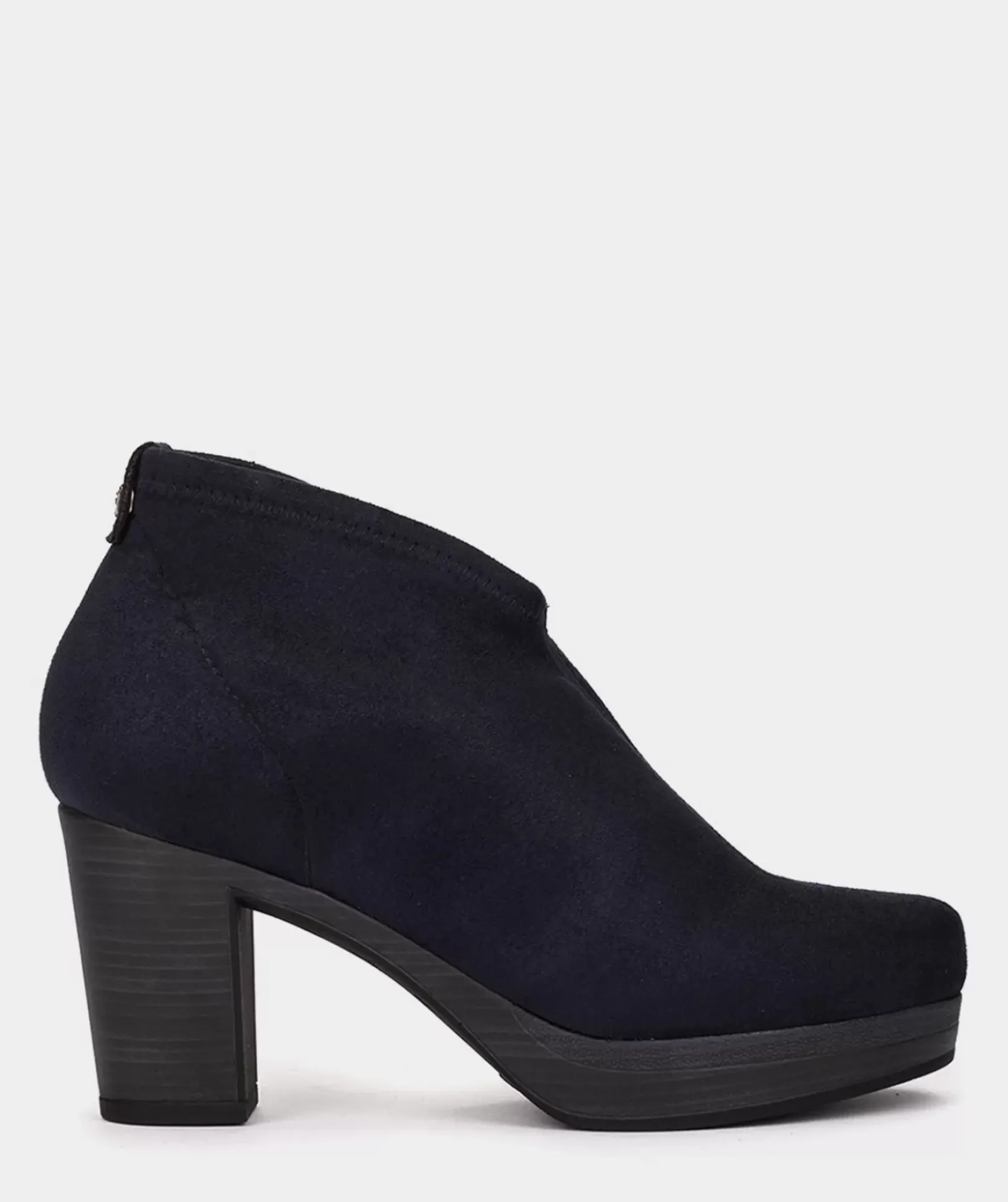 Chaussure Pedro Miralles Bottines En Cuir Vegan Elastique Effet Daim Bleu Marine Ante Strech Marino
