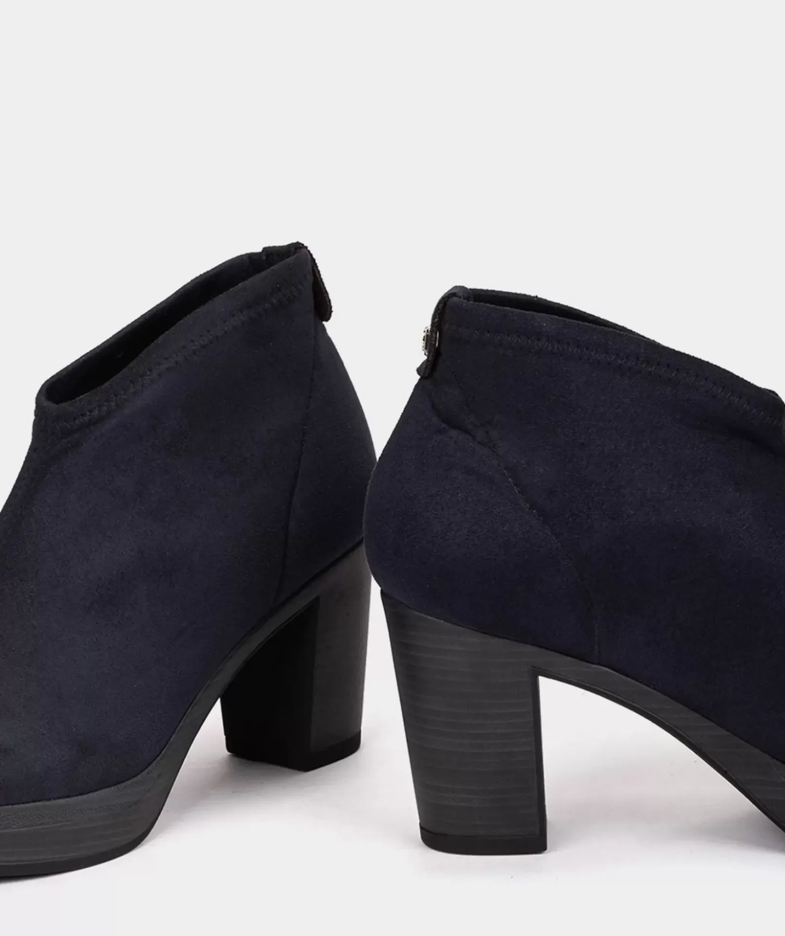 Chaussure Pedro Miralles Bottines En Cuir Vegan Elastique Effet Daim Bleu Marine Ante Strech Marino