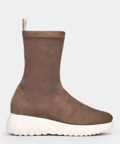 Chaussure Pedro Miralles Bottines En Cuir Vegetalien Elastique Ante Strech Taupe