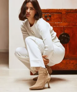 Chaussure Pedro Miralles Bottines En Daim De Couleur Beige Amalfi Sabbia