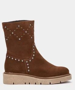 Chaussure Pedro Miralles Bottines En Daim Marron Velour Tabaco