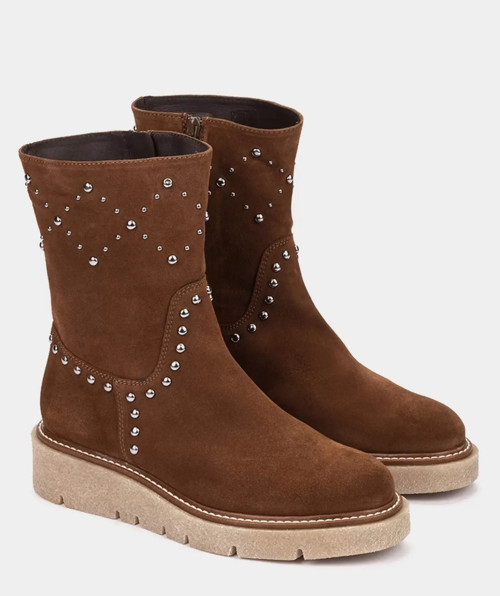 Chaussure Pedro Miralles Bottines En Daim Marron Velour Tabaco