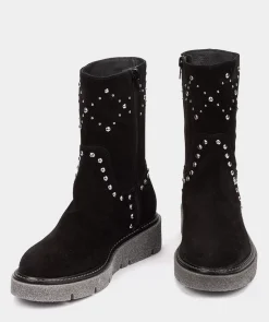 Chaussure Pedro Miralles Bottines En Daim Noir Velour Negro