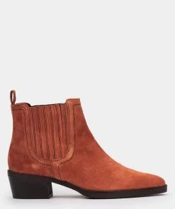 Chaussure Pedro Miralles Bottines En Daim Rouge Velour Siena