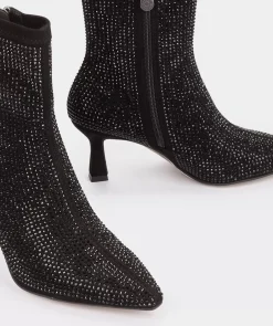 Chaussure Pedro Miralles Bottines En Tissu Avec Strass. Ante Strech Negro