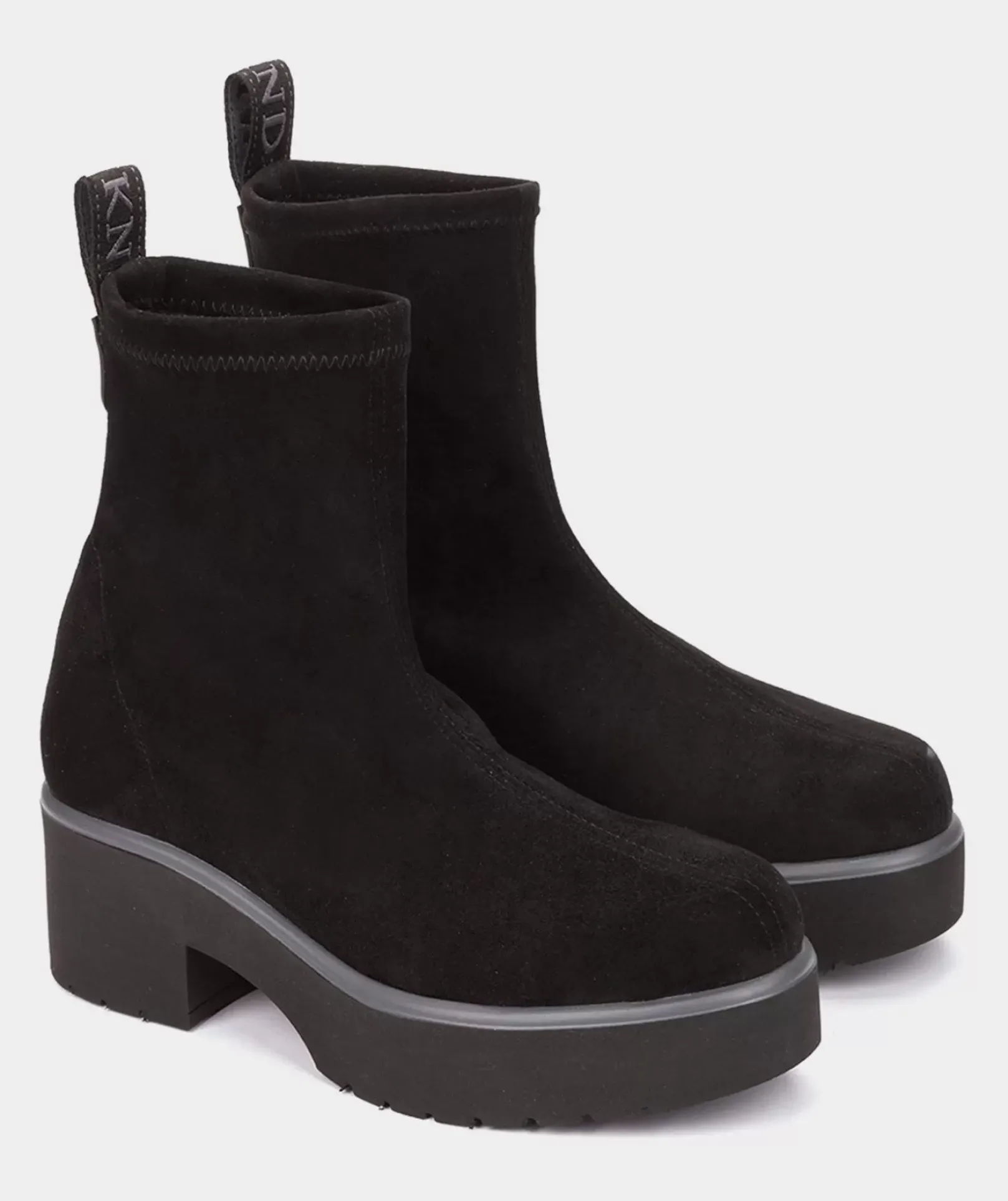 Chaussure Pedro Miralles Bottines En Tissu Extensible Effet Daim Noir Ante Strech Negro