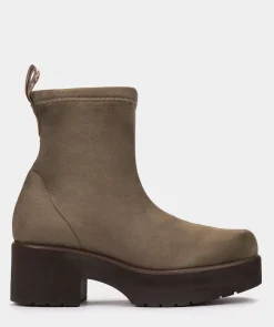 Chaussure Pedro Miralles Bottines En Tissu Extensible A Effet Daim De Couleur Taupe Ante Strech Taupe
