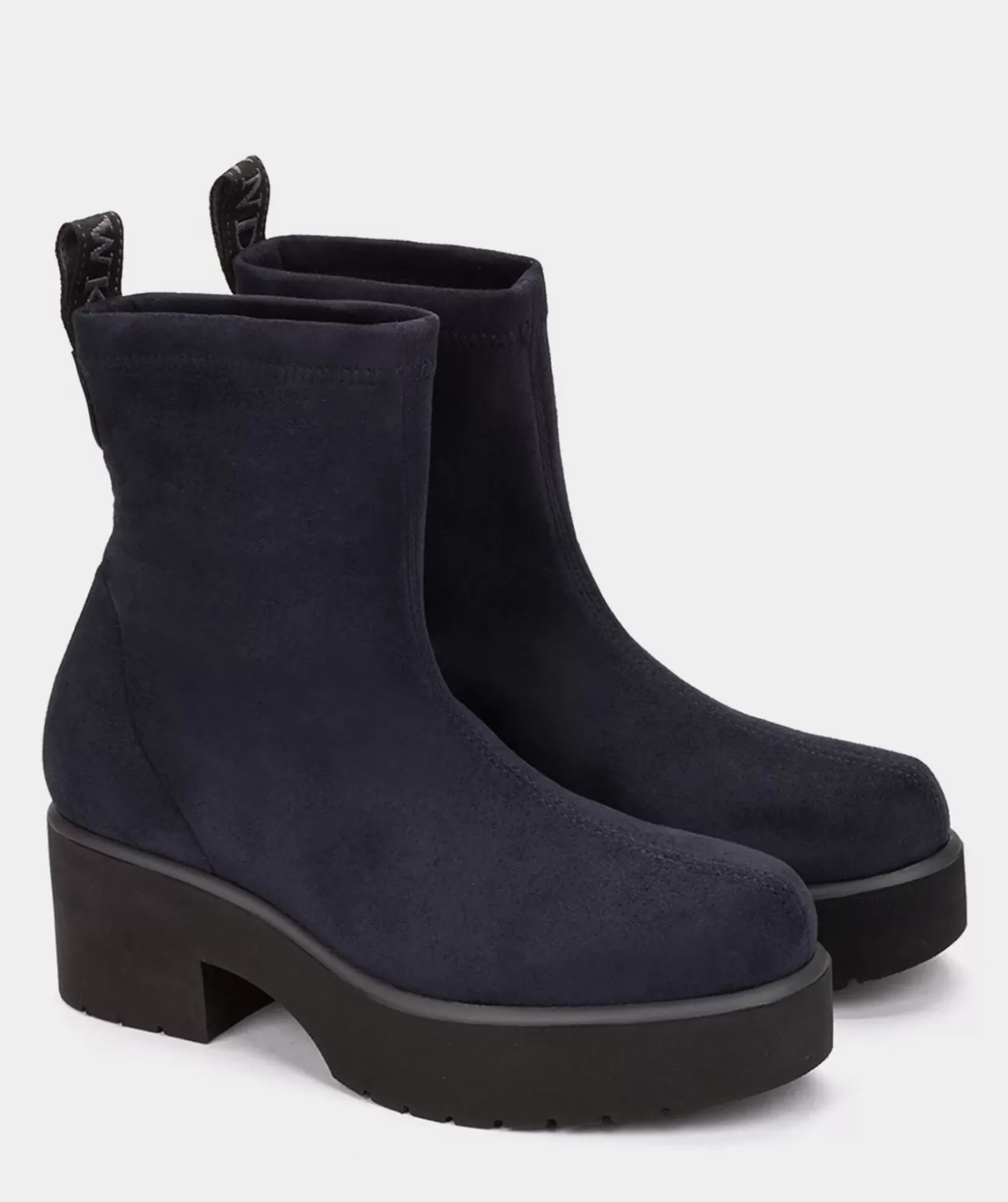 Chaussure Pedro Miralles Bottines En Tissu Extensible Effet Daim Bleu Ante Strech Marino