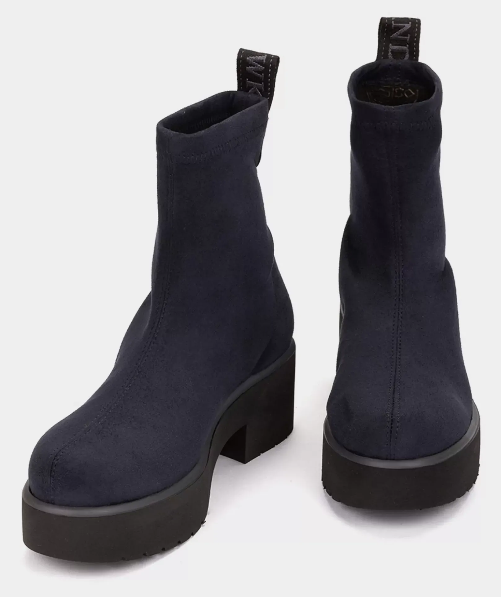 Chaussure Pedro Miralles Bottines En Tissu Extensible Effet Daim Bleu Ante Strech Marino