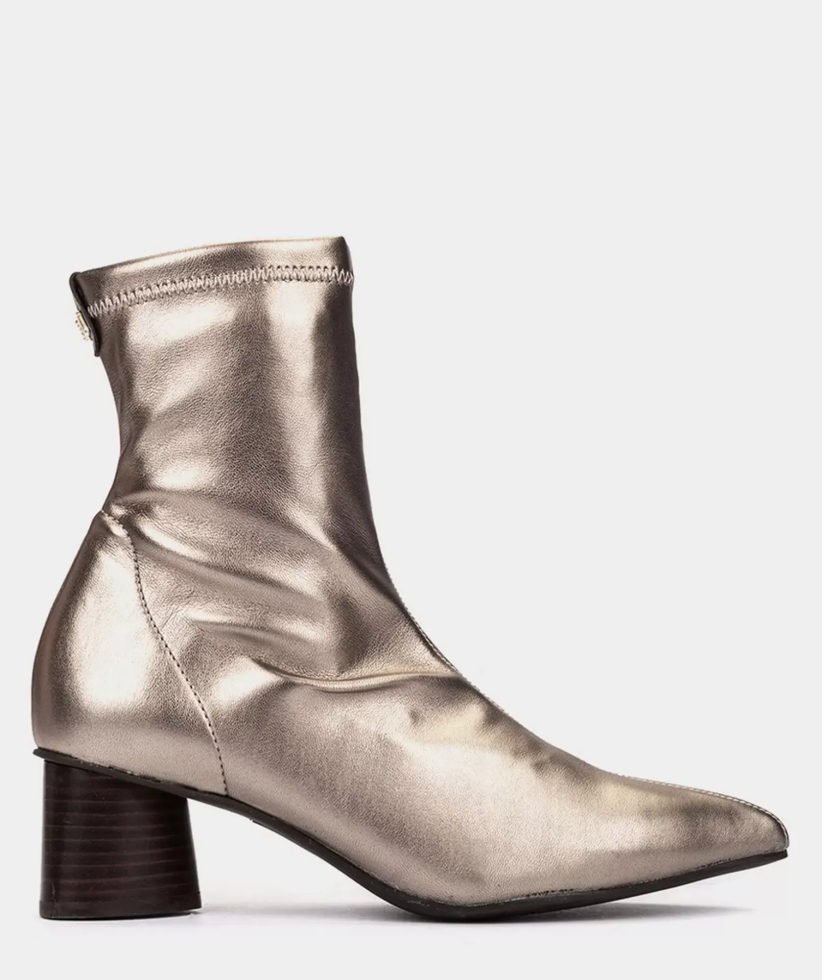 Chaussure Pedro Miralles Bottines En Tissu Extensible Brillant Avec Un Bout Fin. Supreme Strech Humo