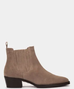 Chaussure Pedro Miralles Bottines En Velour De Cuir Marron Clair Velour Bark
