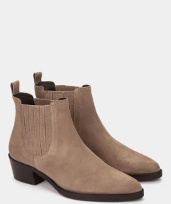 Chaussure Pedro Miralles Bottines En Velour De Cuir Marron Clair Velour Bark