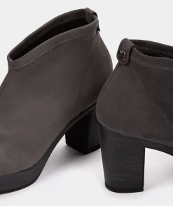 Chaussure Pedro Miralles Bottines Grises En Cuir Vegan Elastique Effet Daim Ante Strech Asfalto