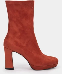 Chaussure Pedro Miralles Bottines Mi-Mollet En Tissu Effet Suede Ante Strech Forest