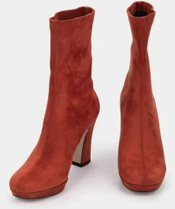 Chaussure Pedro Miralles Bottines Mi-Mollet En Tissu Effet Suede Ante Strech Forest