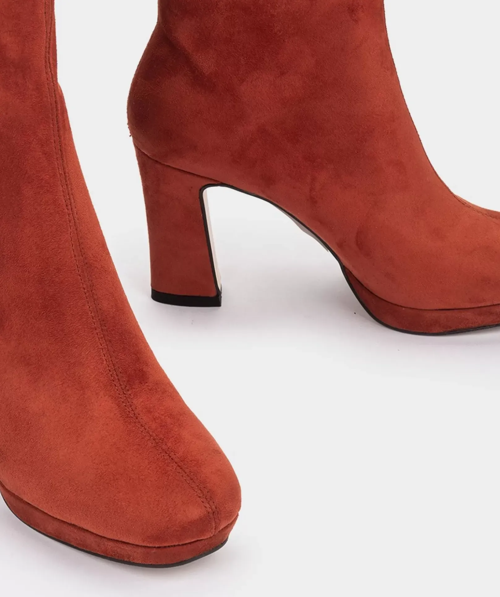Chaussure Pedro Miralles Bottines Mi-Mollet En Tissu Effet Suede Ante Strech Siena