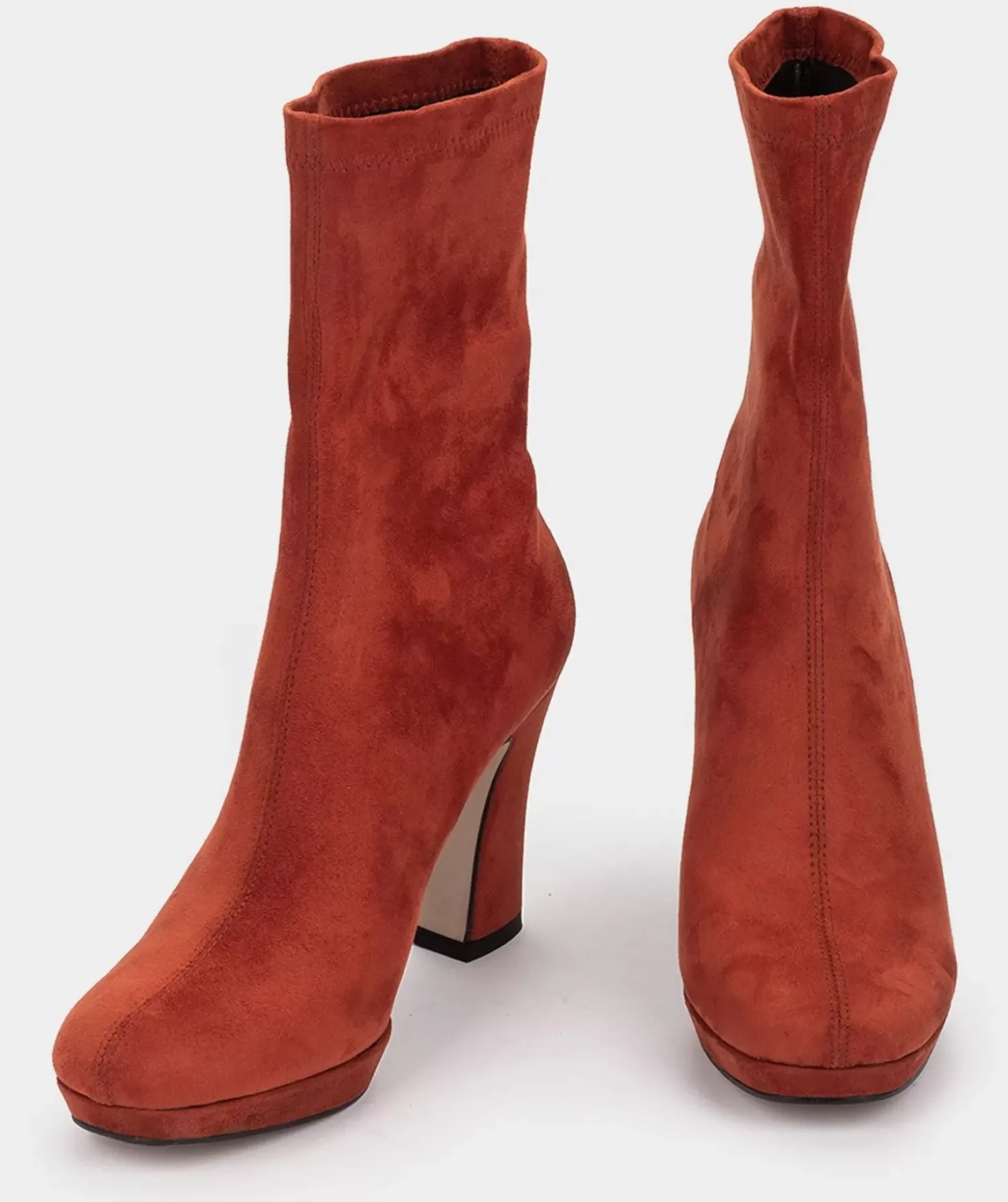 Chaussure Pedro Miralles Bottines Mi-Mollet En Tissu Effet Suede Ante Strech Gris