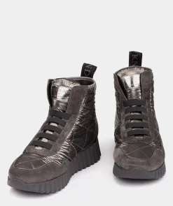 Chaussure Pedro Miralles Bottines Sportives En Daim Et Tissu Effet Matelasse. Freedom Plomo