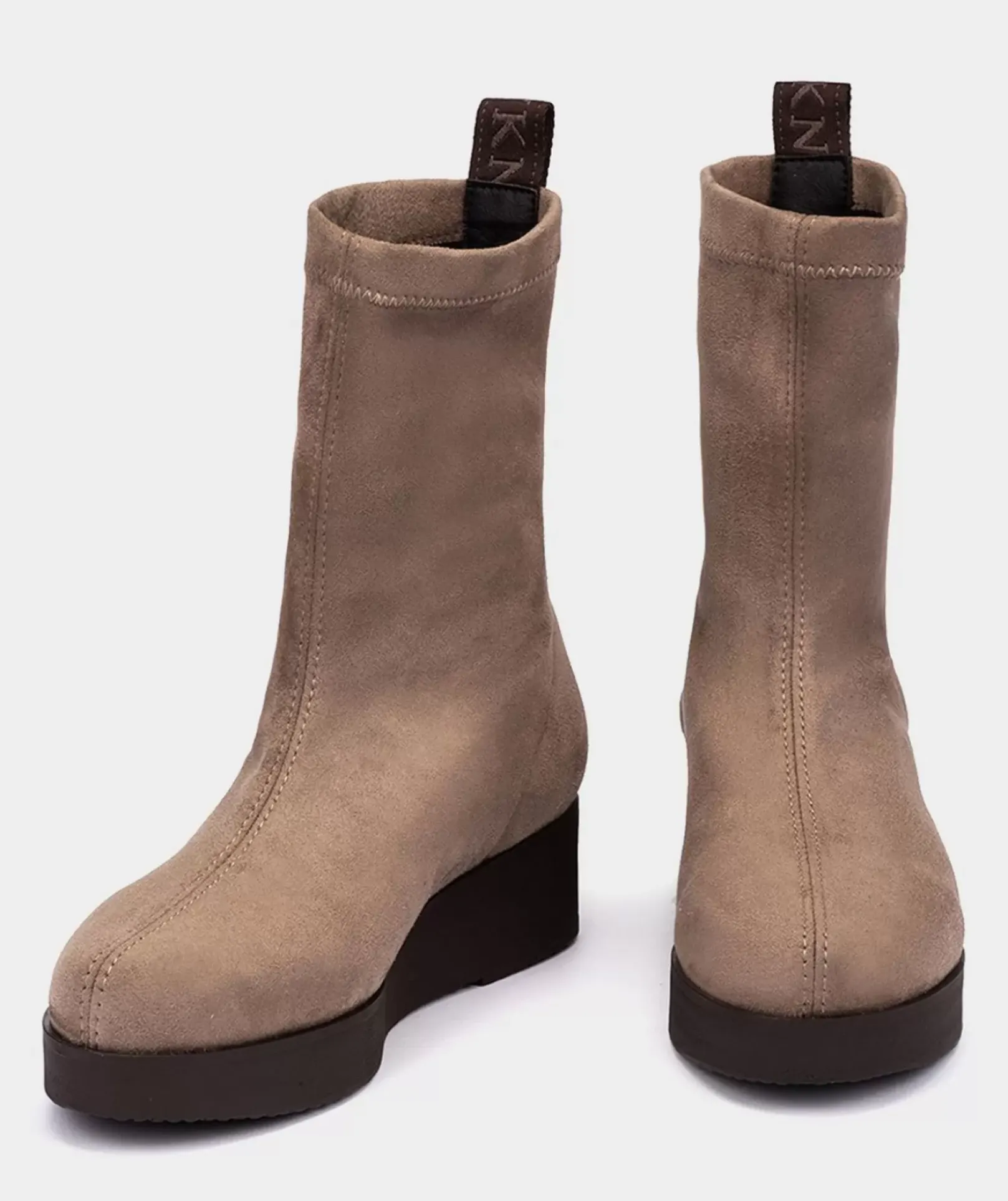Chaussure Pedro Miralles Bottines Style Chaussette Fabriquees En Tissu Elastique. Amstel Marron Oscuro