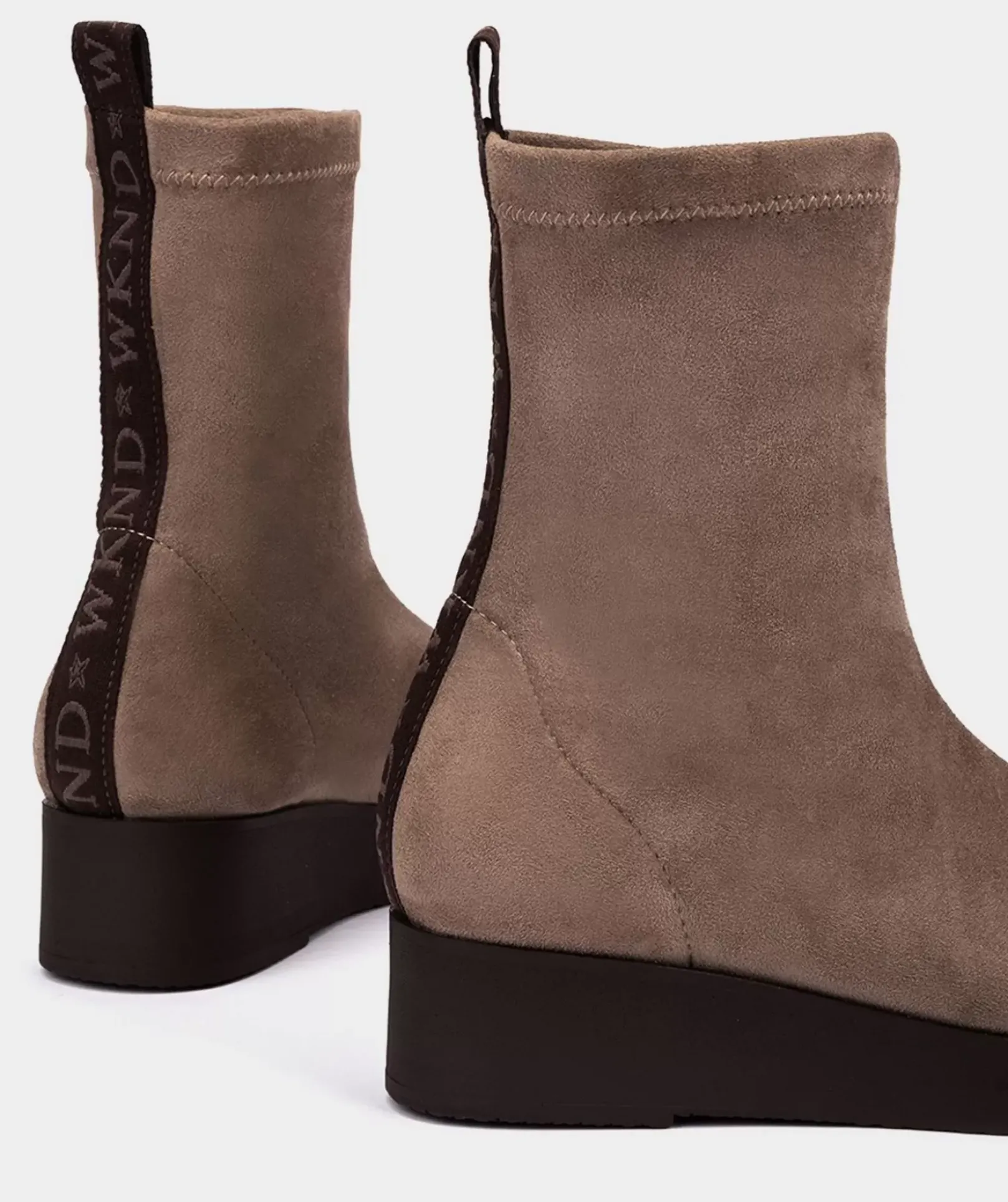 Chaussure Pedro Miralles Bottines Style Chaussette Fabriquees En Tissu Elastique. Amstel Marron Oscuro